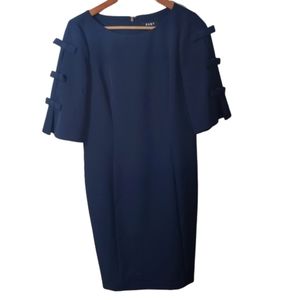 DKNY Navy 3/4 Sleeve Shift Dress